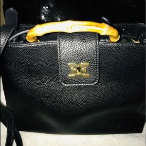Sam Edelman blk purse w/bamboo handle